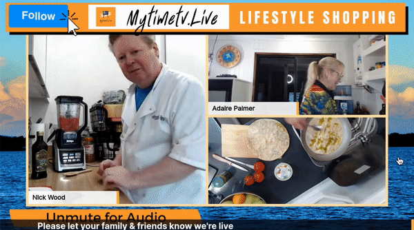 Nick Wood and Adaire Palmer using Be.Live for streaming their cooking show