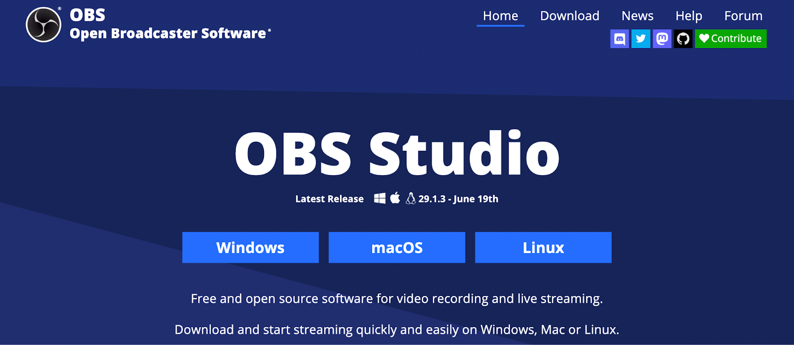 OBS homepage