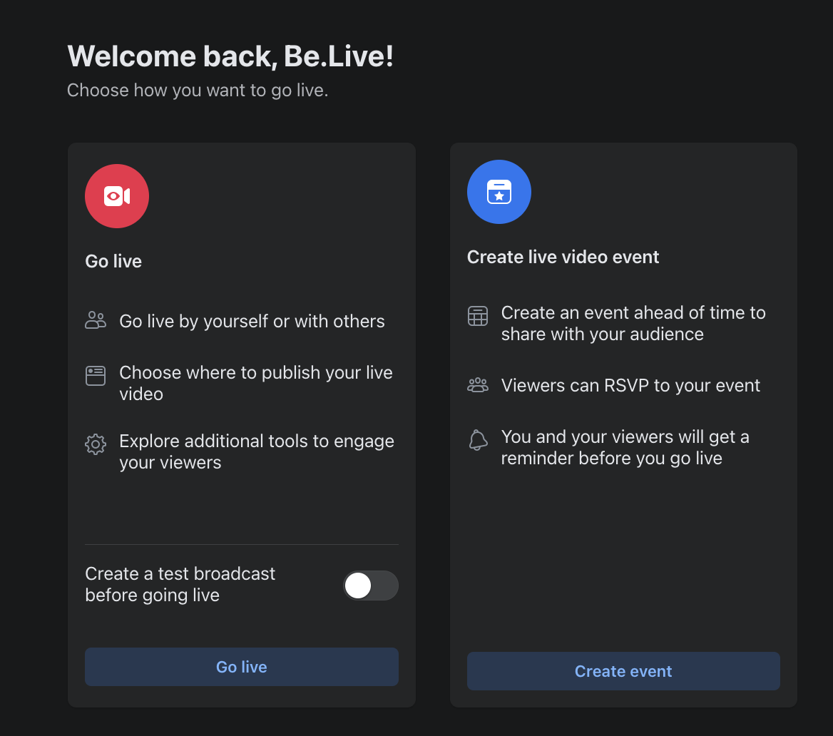 Where to see your stream key on Facebook
