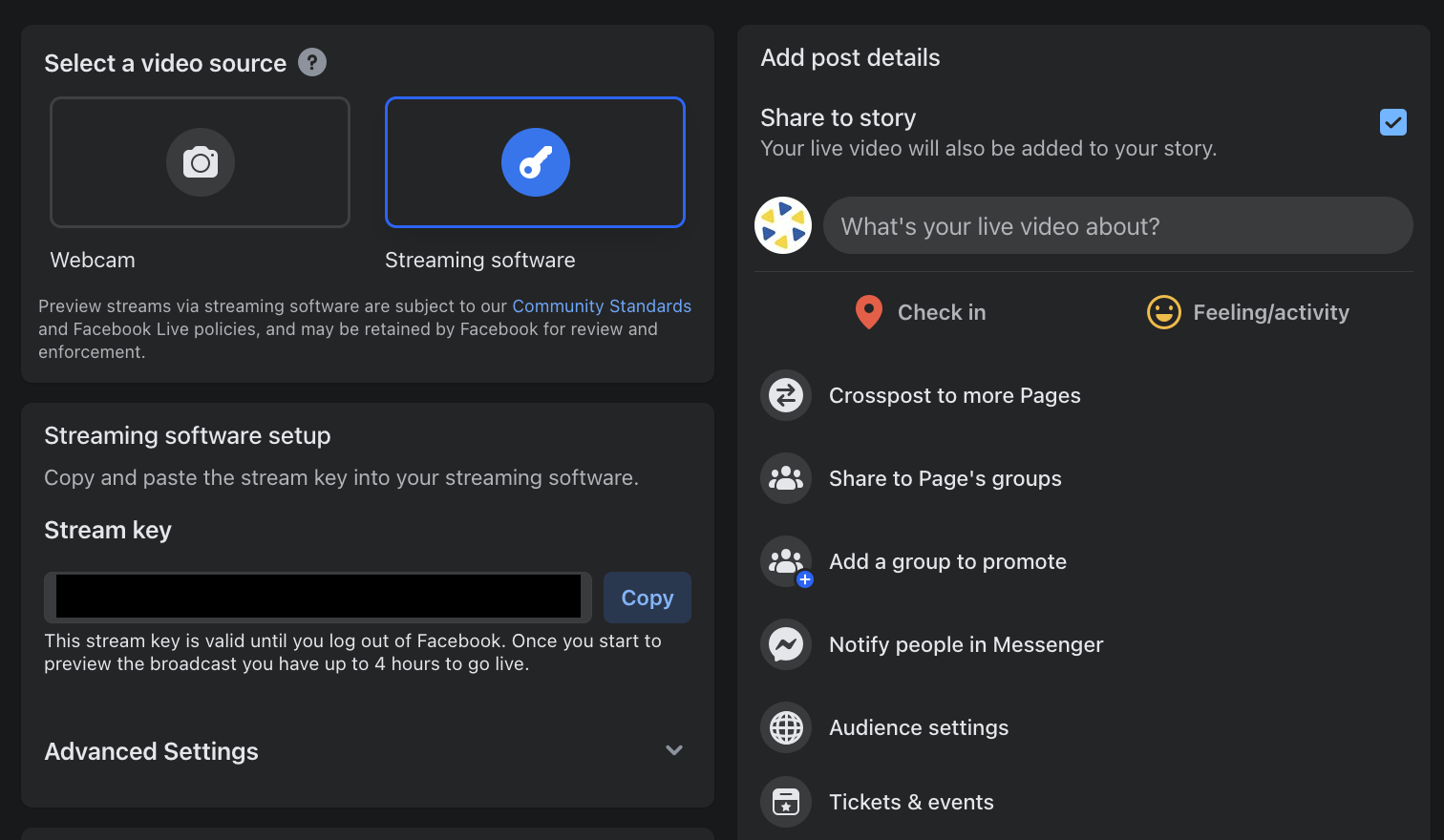 Stream Key Facebook